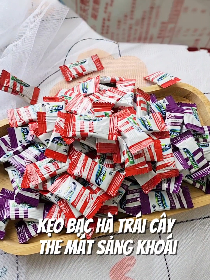 Kẹo mềm bạc hà MintZ vị cherry và nho #keobacha #mintz #fullo #banhkeo #keobachatraicay 