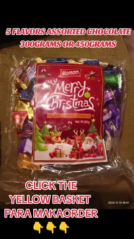 5 FLAVORS ASSORTED CHOCOLATE FOR CHRISTMAS 300GRAMS(100-120PCS) OR 450 GRAMS(150-160PCS) KAYA CLICK THE YELLOW BASKET PARA MAKAORDER#momom #MOMOM #5flavorsassortedchocolate #5flavorsassortedchocolates #chocolate #chocolate #viral #VIRAL #viralvideo #trendingtiktok #trendingnow #gifts #giftideas #GIFT #trending #trendingvideo 