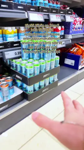 Vannon kaikil on tää frendi 😭 Käy tsekkaa Lidl Plus -äpin kupongit ja tarjoo vaik frendille yks BCAA-juoma vaan 1,50 € / 2 kpl 💛 #lidlsuomi #bcaa #kuponki #alennus #joulukalenteri 