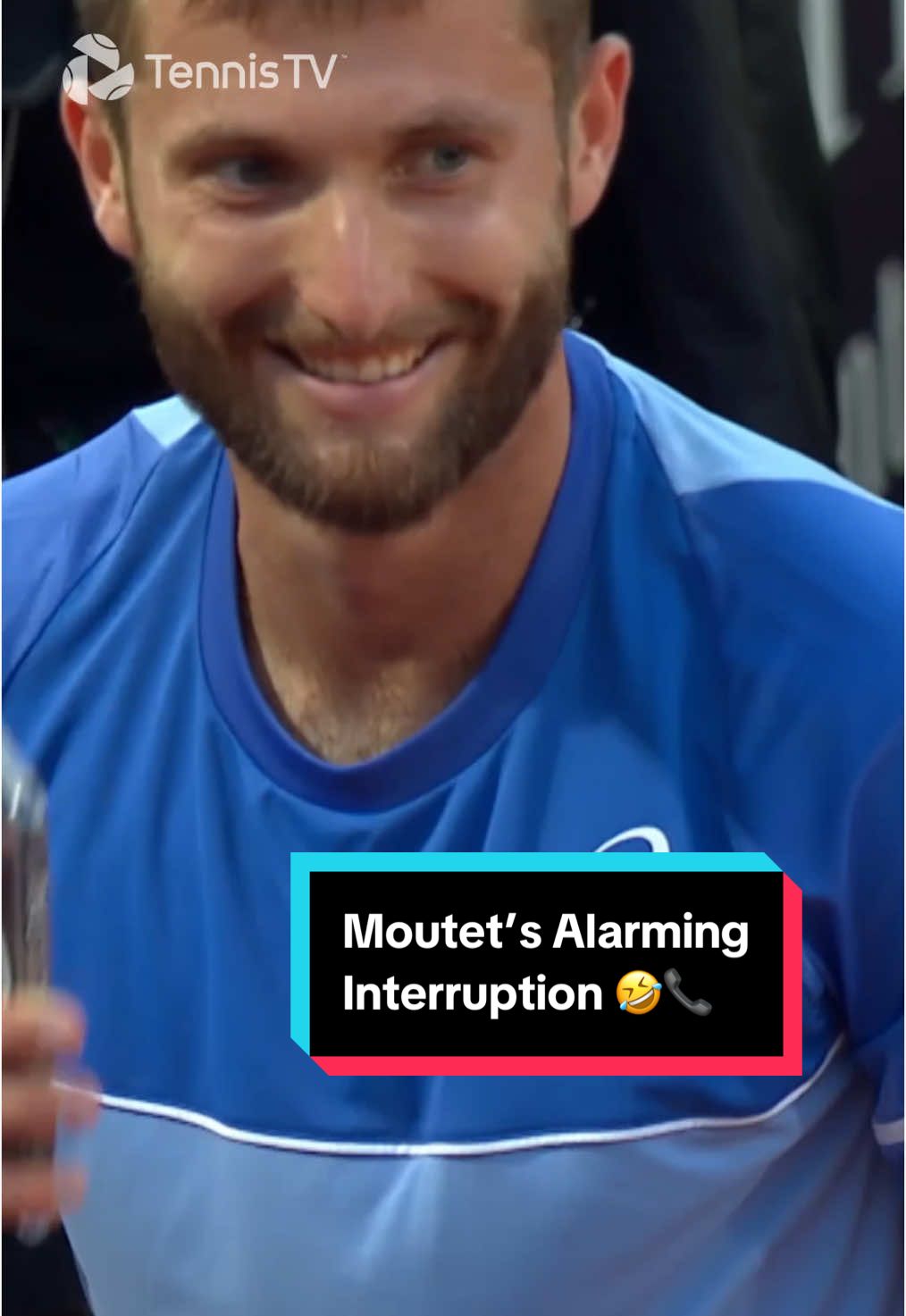 Moutet’s alarming interruption vs Djokovic 😭📞 . #tennis #tennistv #atp 