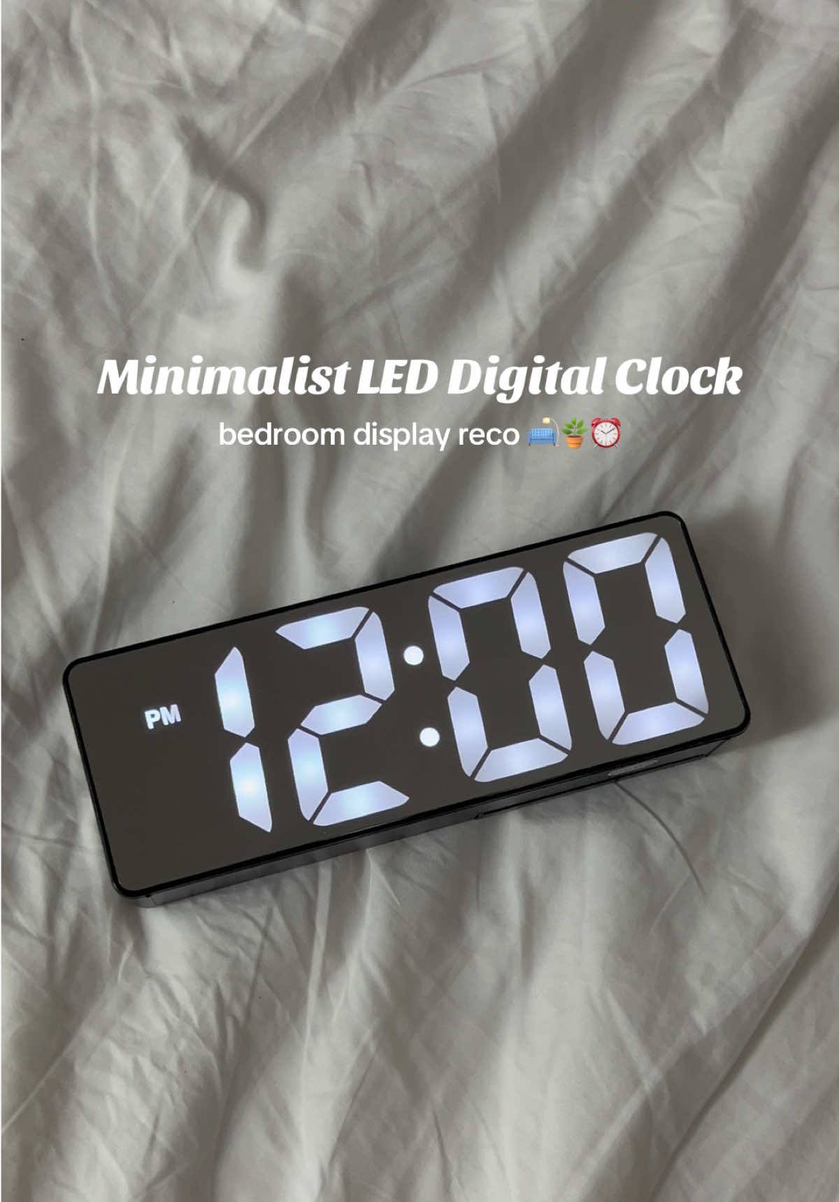 minimalist mirror LED digital alarm clock for bedroom display ⏰ #clock #digitalclock #led #tiktokfinds #budolfindsph 