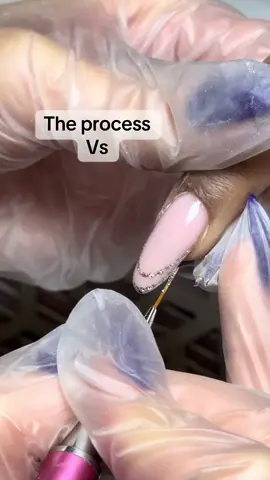 The process VS the result 🤩 #manucurerusse #nails #glitter 