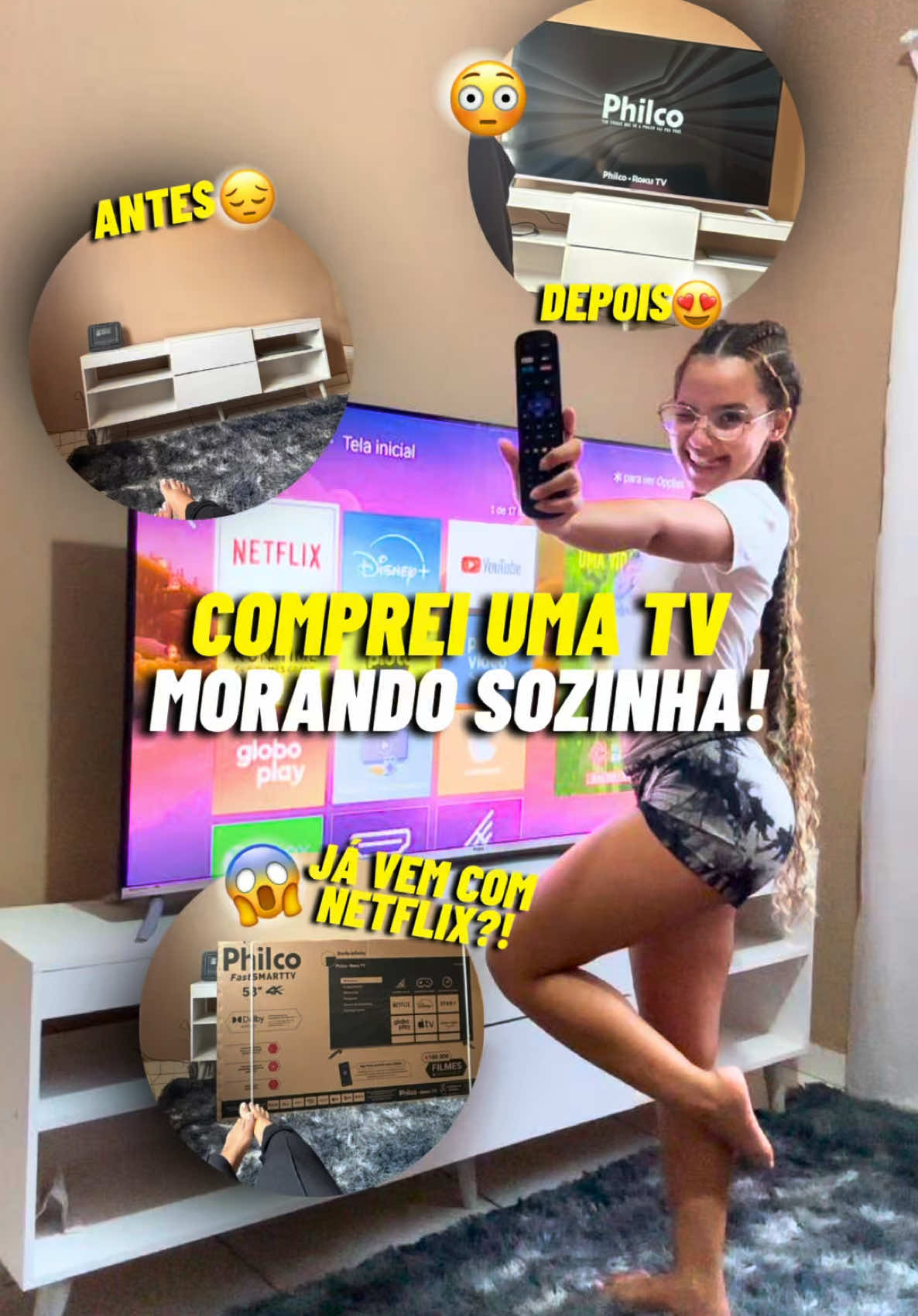 Consegui minha tv morando sozinha #foryou
