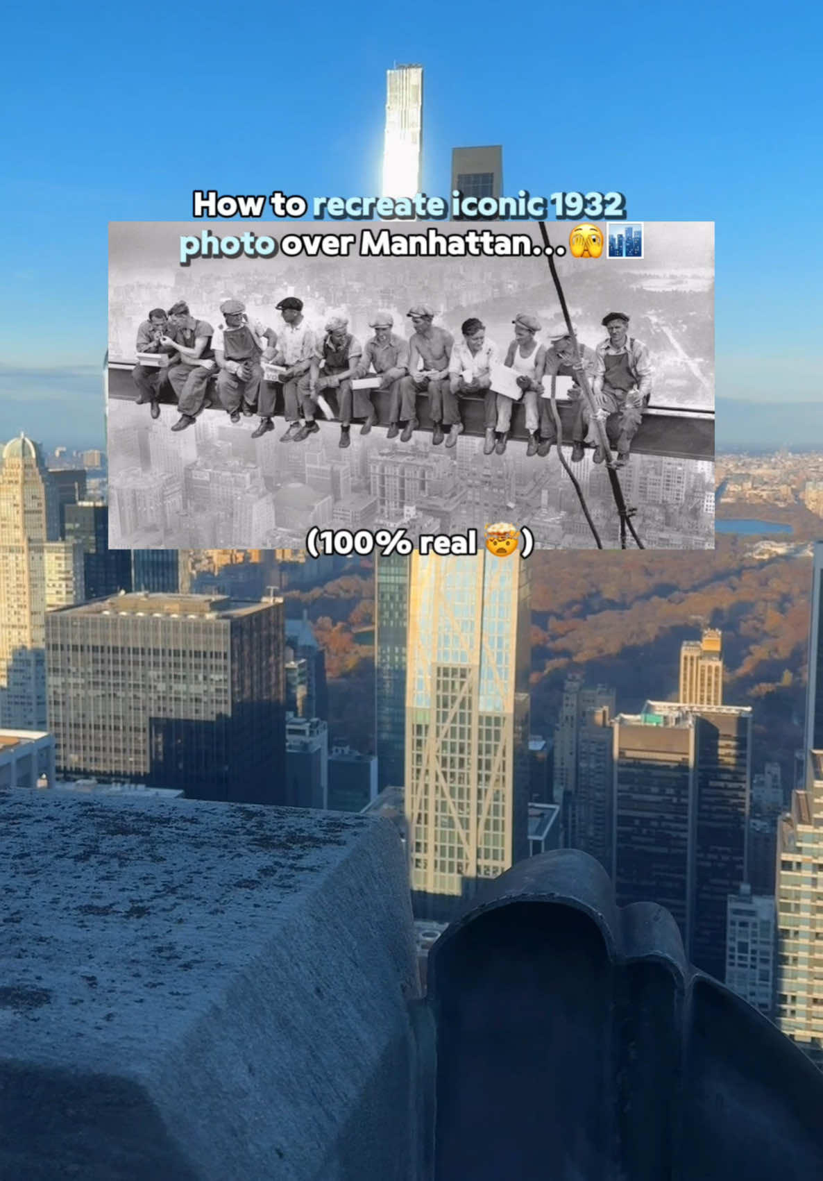 how to recreate ICONIC 1932 photo 🫢📸 —📍@topoftherocknyc @Rockefeller Center  follow for more NYC life 🚖  #nycobservatory #nycdeck #rockefellercenter #newyorkcity #nycdayinmylife #nycvlog #lifeinnyc #nycblogger #nycinfluencer #nycguide #topoftherock #nyctodo #nyctravel #nyctrip #nycdateideas #nycwinter #explorewithdasom 