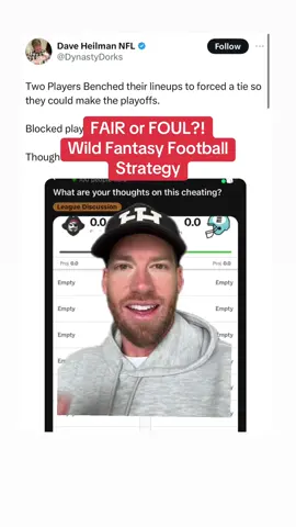 Is this Fantasy Football playoff strategy fair or foul?! 😳🏈 #nfl #fantasyfootball #fantasyfootballplayoffs #football @KentSports 