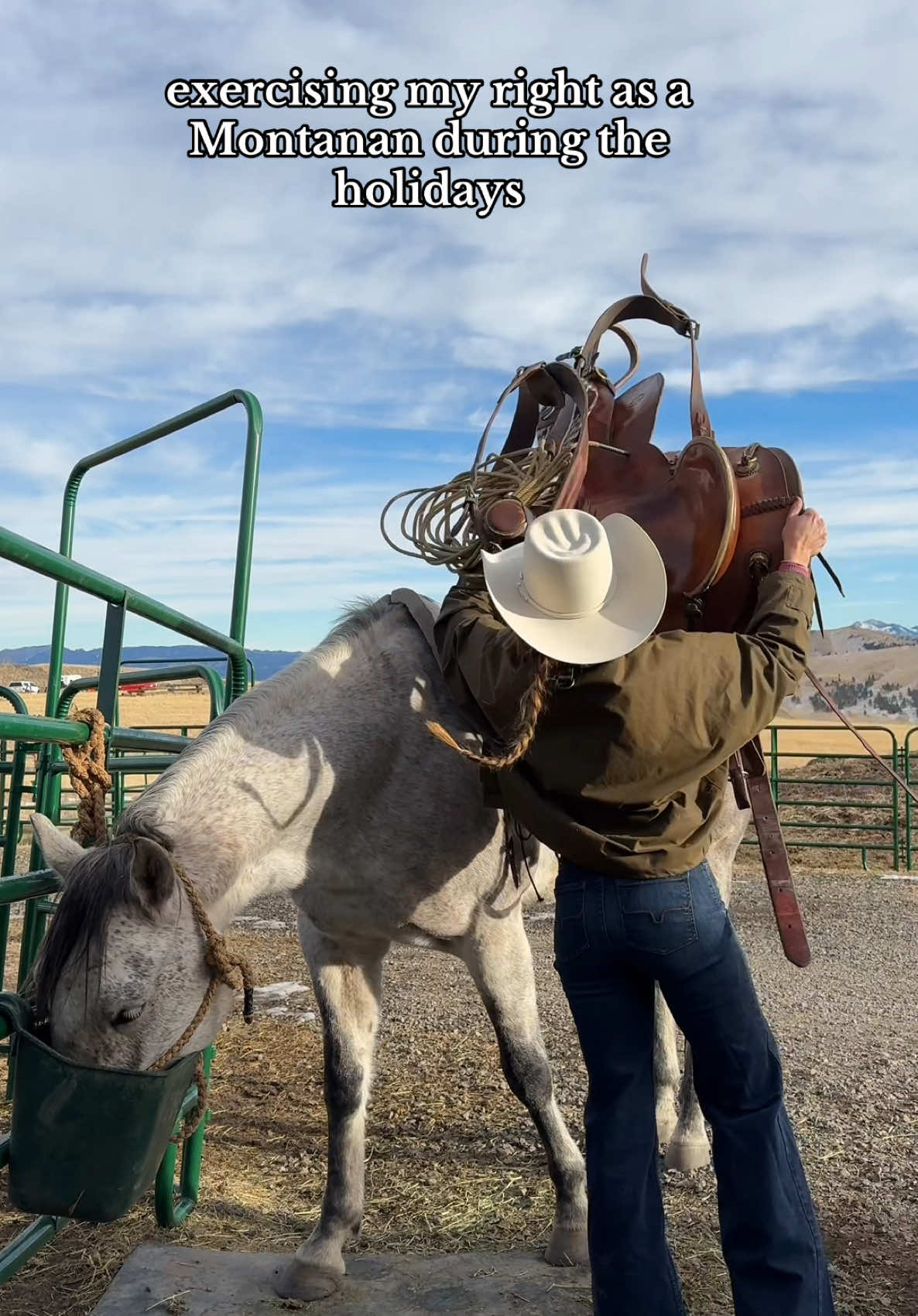 my annual tradition🌲 #montana #holidays #christmastree #homestead #mountains 