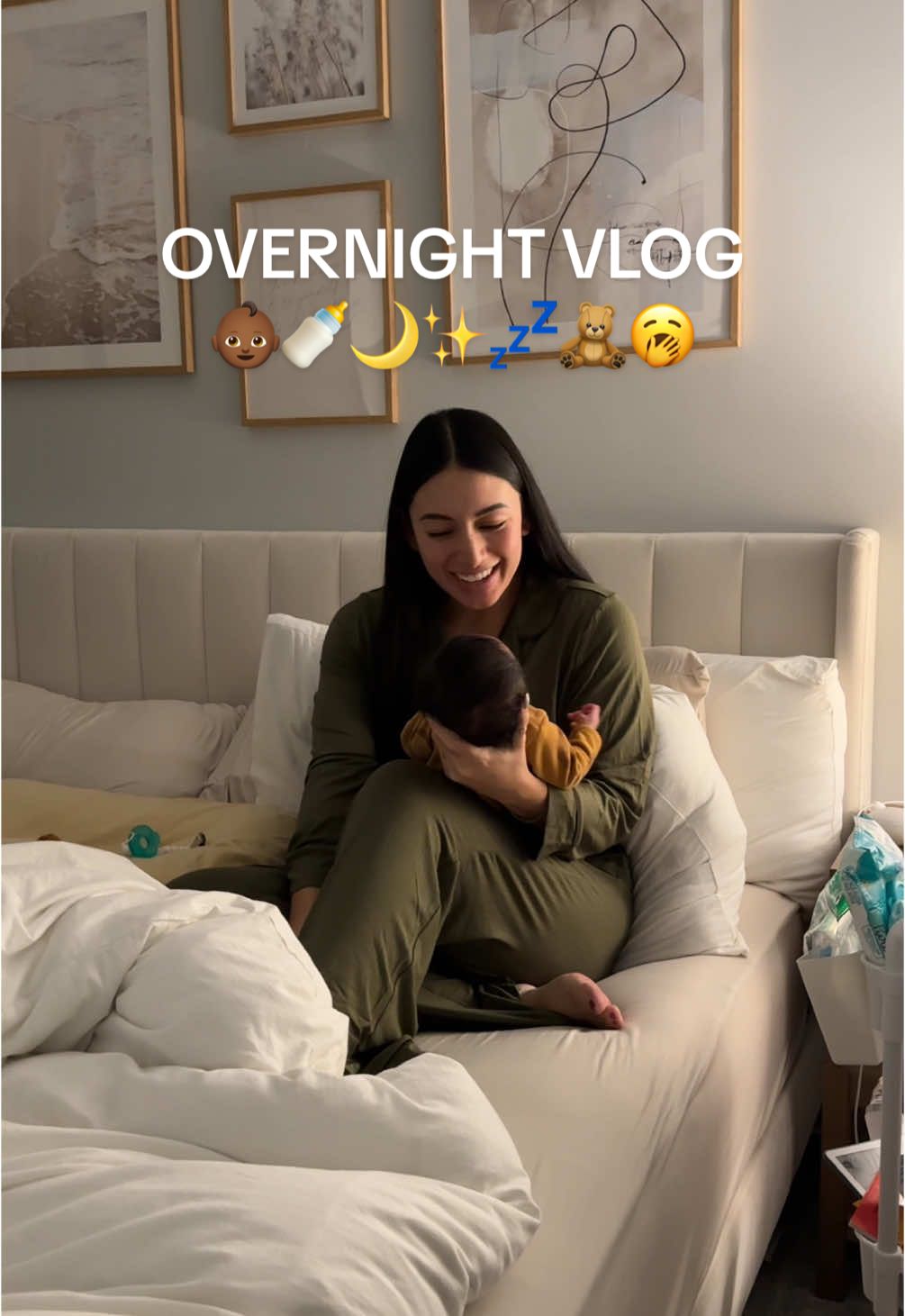 Tired but so grateful for a decent sleeper this time around🥹👶🏾💤 Also Izzy’s snoring is SO LOUD💀🤣 @OwletBaby @Perelel @Moshi Kids  #momtok #overnightvlog #newbornbaby #newbornnights #eveninginmylife #postpartum #newbornmom 