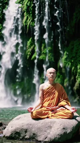Meditating monk #monk #monkmode #focus #waterfall 