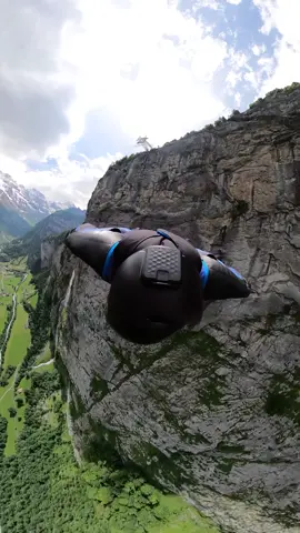 Base jump off the via ferrata rungs