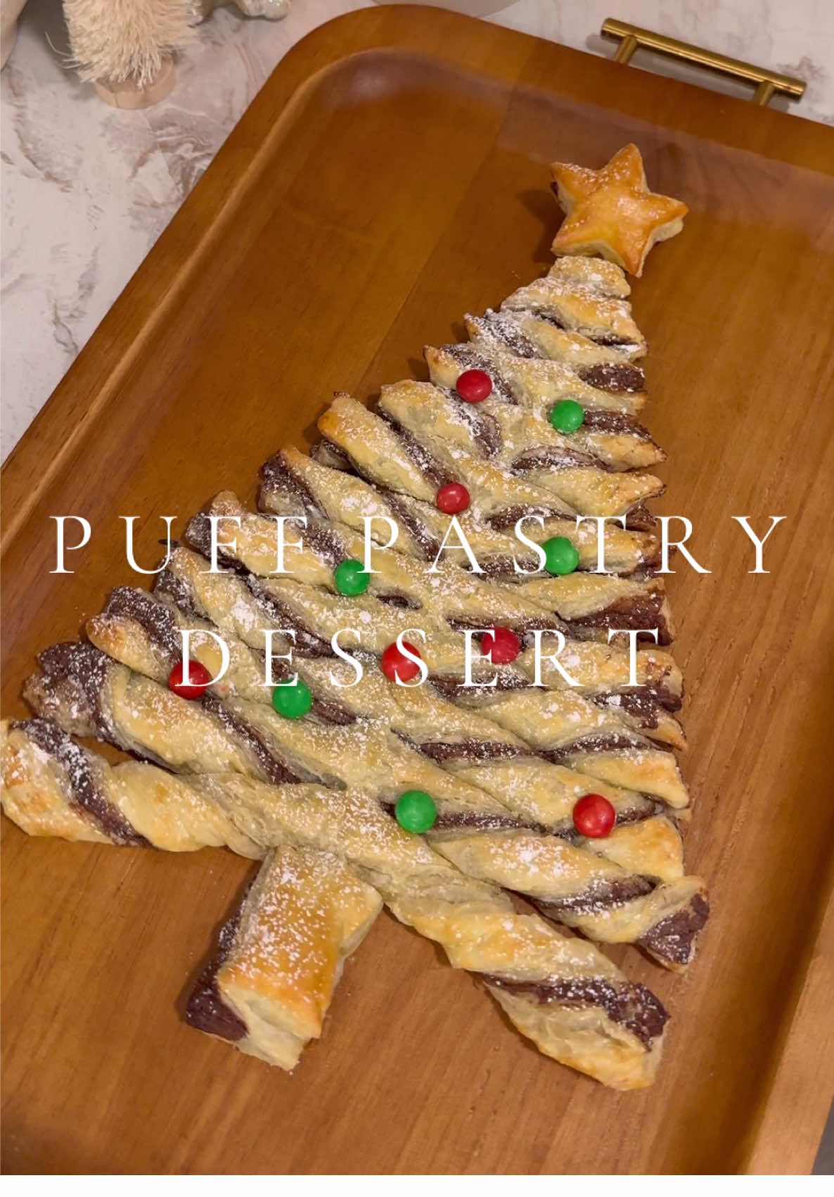 christmas puff pastry dessert 🥐🎄🍫 #christmasdessert #christmas #christmasbaking #christmasparty #christmaspartyfood #holidayseason #holidaypartyideas #dessert #dessertideas #christmastreedessert #puffpastrytreats #christmastreats 