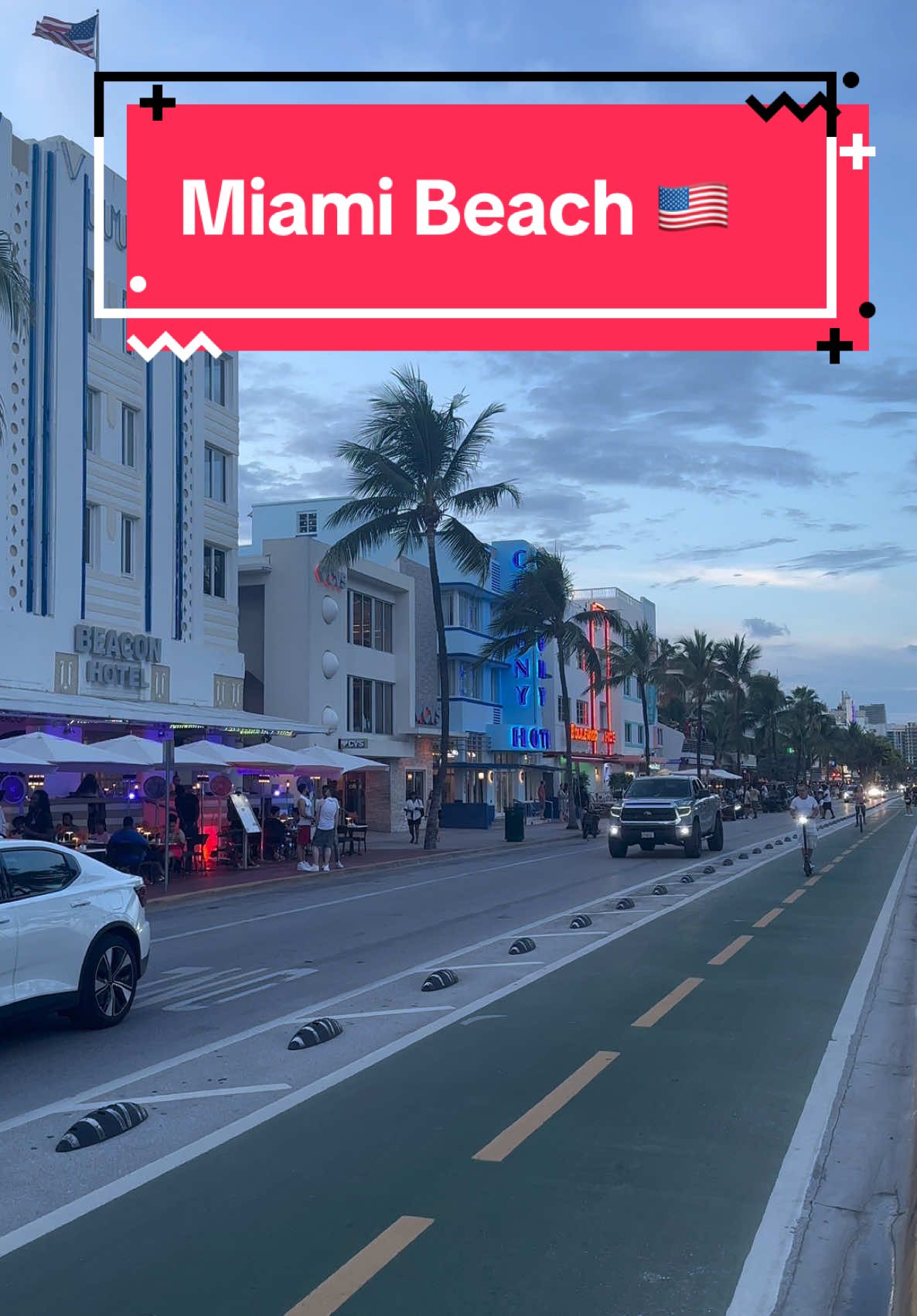 Ocean Drive, Miami 🇺🇸🏝️#miamilife #oceandrive #vacance #travel #creatorsearchinsights #miamibeachflorida 