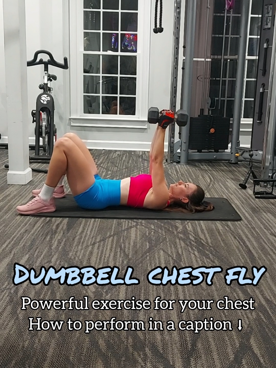 How to Perform Dumbbell Chest Fly 1️⃣ Starting Position: Lie flat on a mat with a dumbbell in each hand. Keep your feet flat on the floor and your knees bent. Extend your arms above your chest with your palms facing each other. 2️⃣ Lower the Dumbbells: Slowly open your arms out to the sides in a wide arc, keeping a slight bend in your elbows. Lower the dumbbells until they are about level with your chest. 3️⃣ Lift the Dumbbells: Squeeze your chest muscles as you bring the dumbbells back to the starting position, maintaining control throughout the movement. 🎯 Target Muscles: Pectorals (chest), shoulders, and stabilizing core. 💡 Tip: Avoid locking your elbows and don’t let the dumbbells touch at the top. Keep the movement smooth and controlled! #DumbbellChestFly #ChestWorkout #StrengthTraining #Anna_FitLife