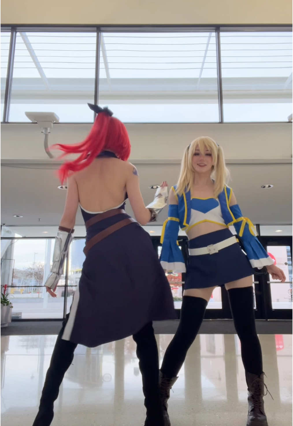 @Celebi and I shaking our fairy tails #cosplay #fairytail #erza #lucy #cosplayers #fairytailcosplay 