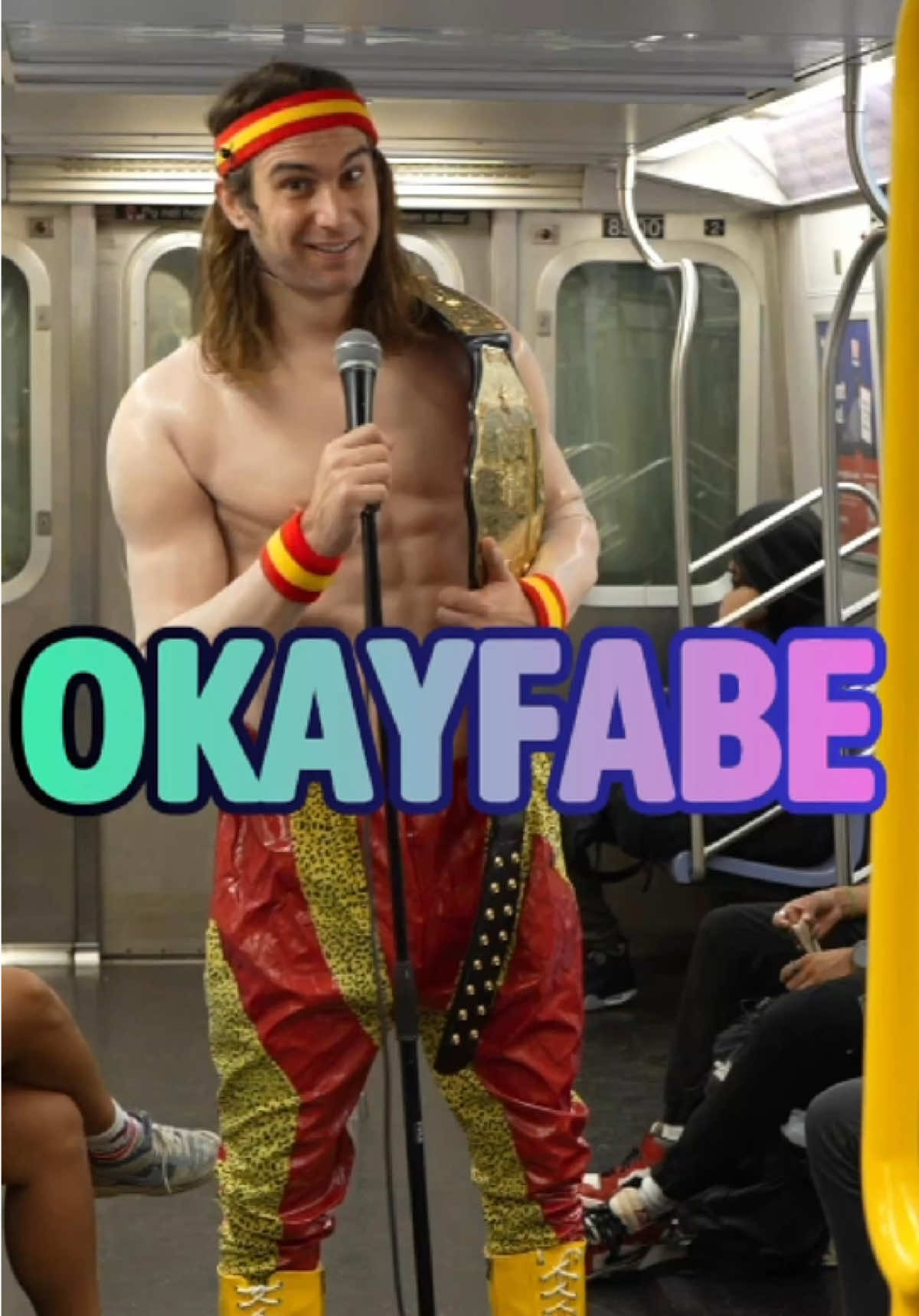 A wrestler does stand up on the subway. #WWE #tna #awe #wrestling