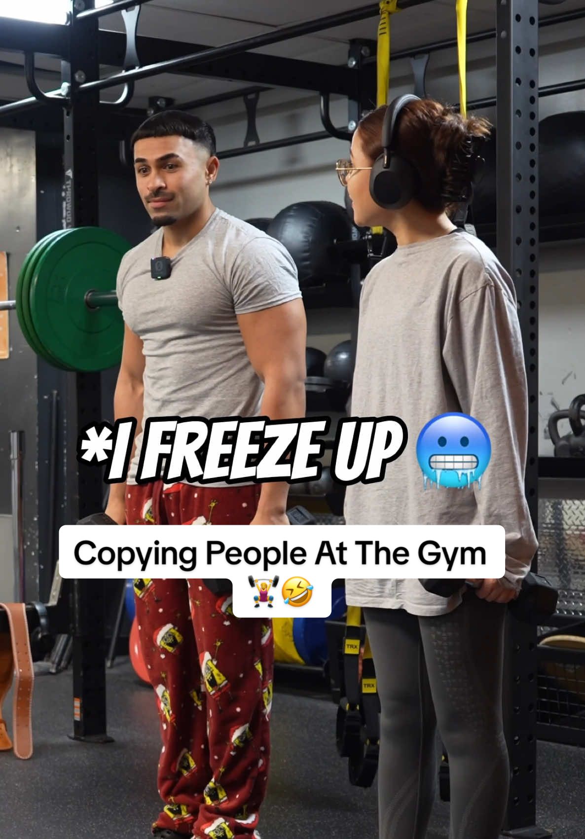 She Did The “Stopppp” And I Froze 🥶🤣 #fyp #prank #fypシ #foryoupage #gym #copycat #lol 