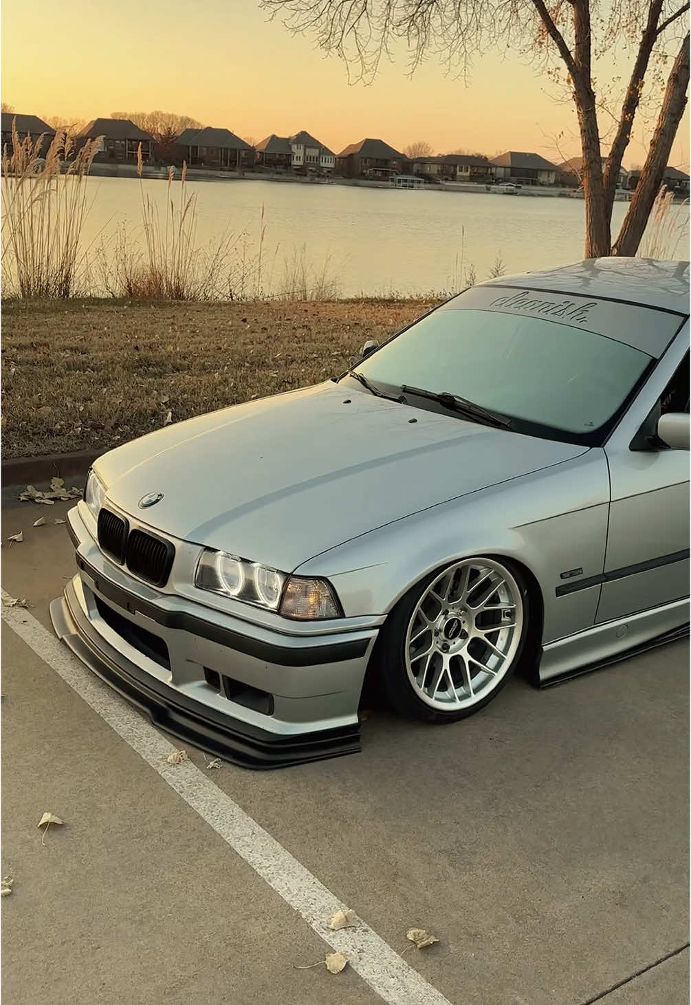 weekend vibes ✨ #bmw #e36 #fyp #cars #quiet #bagged #sunset #as