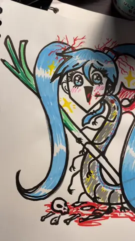 please be kind to my art i work very hard on it 🥺 #miku #sonicthehedgehog #originalart #artistsoftiktok 