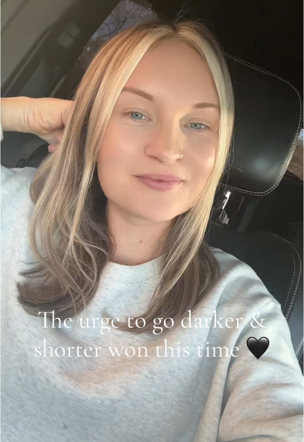 That urge won this time 🖤 #fyp #trending #letsbefriends #newhair #darkerhair #treatyoakrevival #haveaniceday #hairtok #treatyoak #hairtransformation #bronde 
