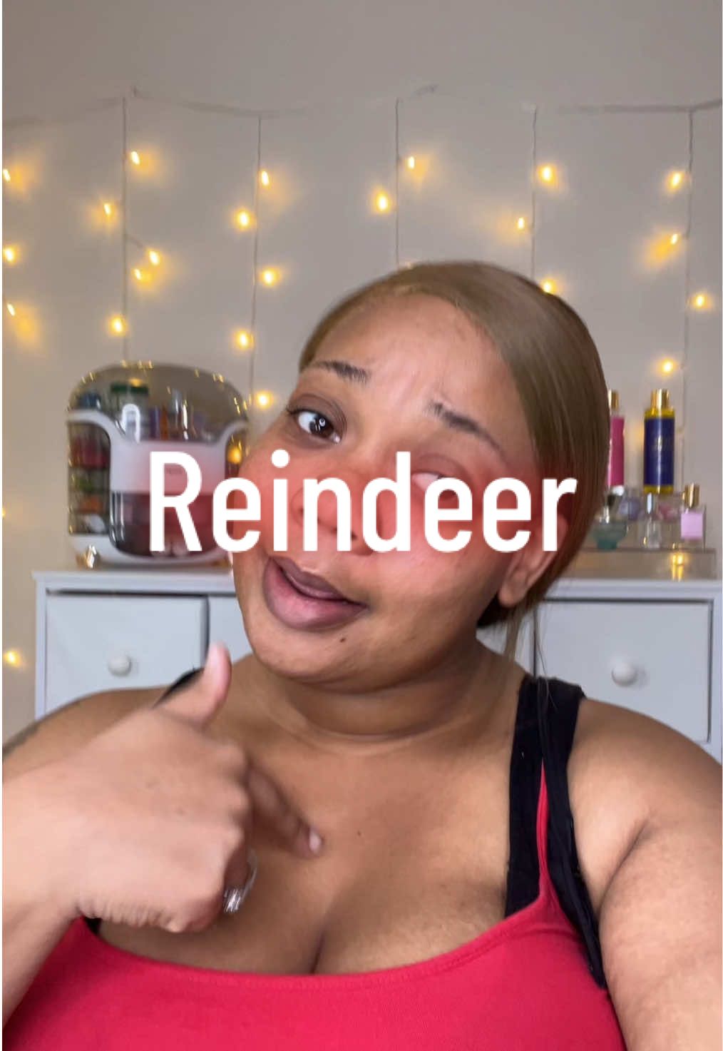 Mrs. Rudolph has arrived ❤️‼️😮‍💨   Products Used⤵️ @Beauty Creations Cosmetics neutral base primer  @Benefit Cosmetics precisely, my brow pencil in shade 4, 24 hour brow setter, the porefessional matte primer, mascara in Fanfest, Hoola in Caramel, they’re real! Xterme precision liner and the porefessional super setter setting spray  @@L.A. Girl Cosmeticspro concealer in GC968 flat white corrector and pro powder in white  @@Sydoni Skincare and Beautyloose powder in bamboo  @@Fenty Beautydiamond bomb in how many carats?!  @@kissproductsstrip lash adhesive with aloe  @@Makeup Revolutionbkush in rose kiss  @@Blend Bunny CosmeticsBlends Palette  @@e.l.f. Cosmeticshydrating camo concealer in medium sand @M@Maybelline NYit me foundation in toffee caramel 330  @E@ElevenLashesashes from the lash book  @N@NYX Professional Makeuphine loud in shade born to hustle   #chri#christmasi#christmasmakeupe#makeuptransitione#makeupo#rudolphn#reindeermakeup 