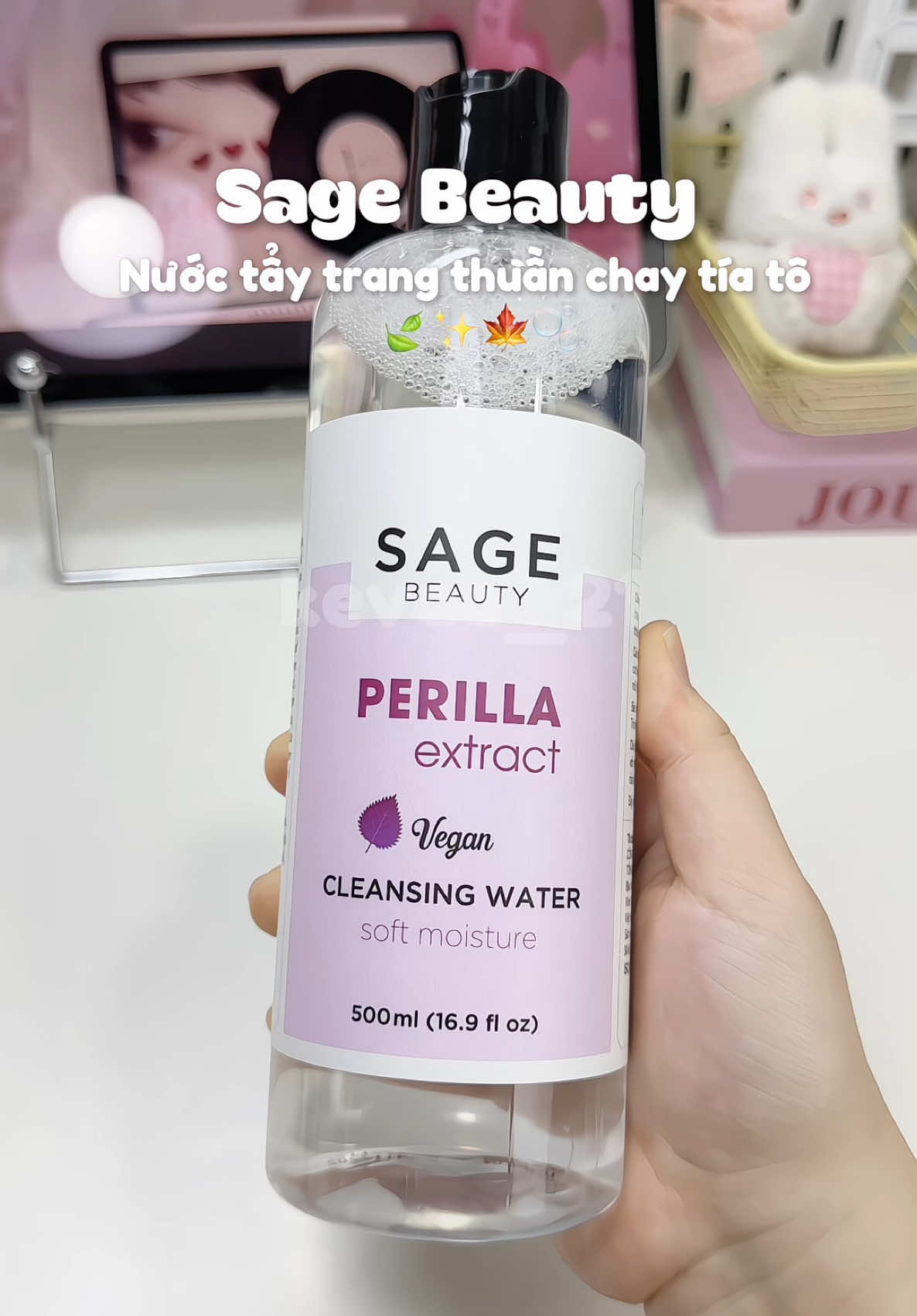 Tẩy trang thuần chay tía tô nhà Sage Beauty 🍁✨🫧💜 #taytrang #taytrangthuanchay #nuoctaytrangsachsau #nuoctaytrangtiato #sagebeauty #vegan #skincare #viral 