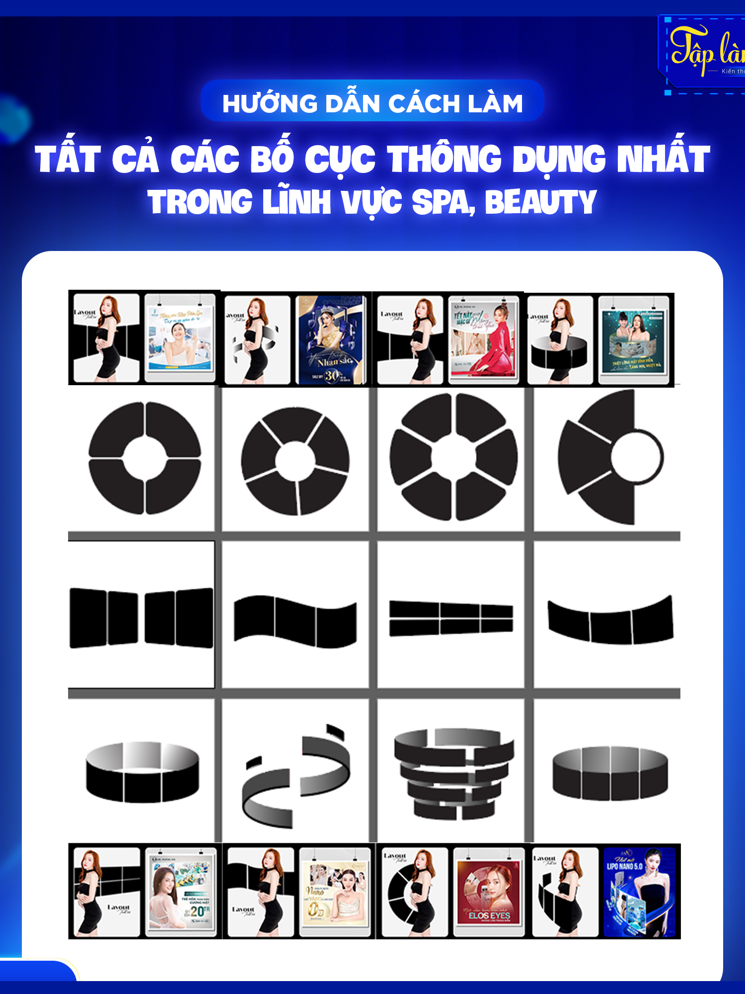 Hướng dẫn cách làm tất cả bố cục shape thông dụng nhất trong lĩnh vực beauty, làm đẹp. #graphicdesign #taplamdesigner #huongdan #LearnOnTikTok #xhuong #designer #tutorial