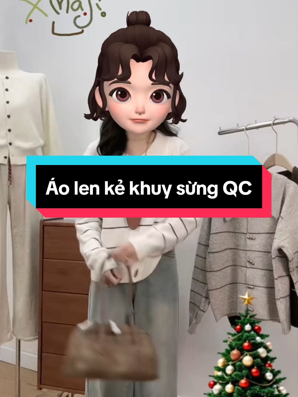 Áo len kẻ khuy sừng QC #nganbong #aolen #aolennu #aolenxinh #aolenquangchau #thoitrangnu #phoidoxinh #xuhuong #thinhhanh #TikTokFashion #longervideos 