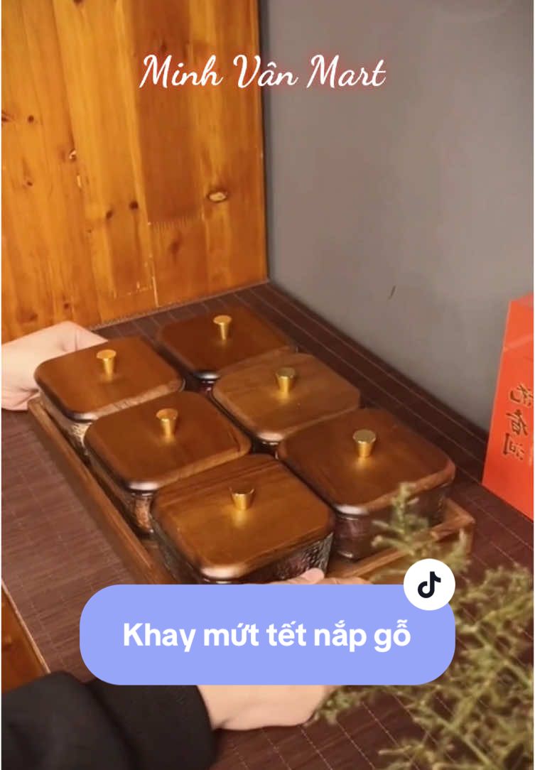 Khay đựng mứt bánh kẹo Tết hũ thuỷ tinh nắp gỗ sang trọng. #tet #khaymut #khaymuttet #tet2025 #xuhuong #khaybanhkeotet #khaymutthuytinh #xuhuong2024 #venhaantet #xuhuongtiktokk 