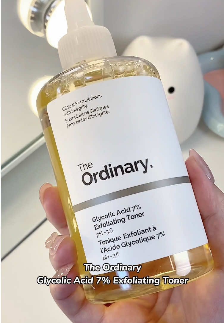 The Ordinary Glycolic Acid 7% Exfoliating Toner A daily glycolic acid toner that smooths skin texture, evens tone, and enhances luminosity. Can be used on the face, elbows, knees, armpits, or any area where you have skin discoloration. Get yours now! #theordinary #theordinaryskincare #glycolicacid #glycolicacidtoner #toner #skincare #exfoliate #skincareroutine #skincaretips #skincarereview 