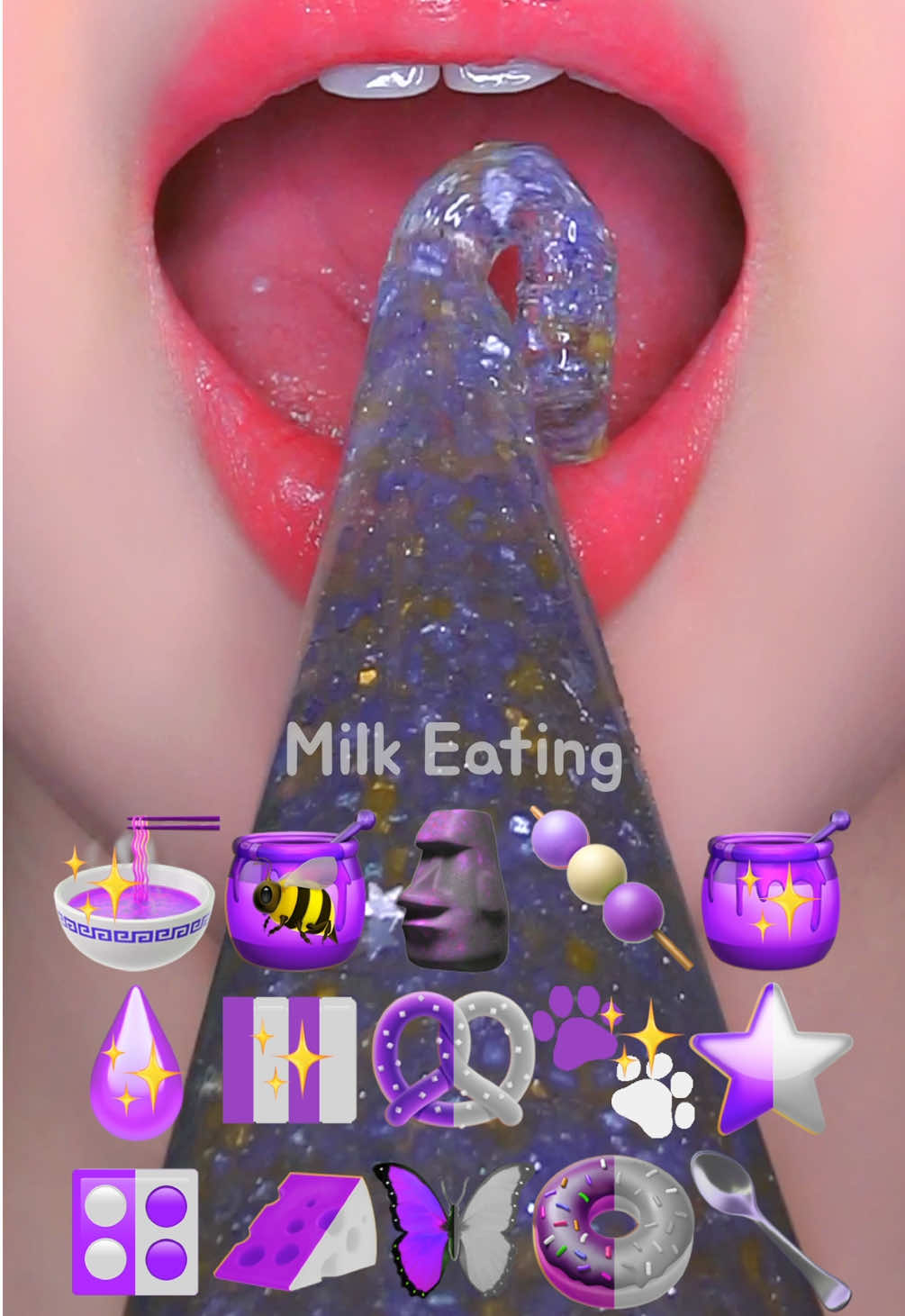 보라색 이모지 먹방💜🤍 Purple Emoji Food #입술먹방 #먹방asmr #eating #asmrsounds #eatingshow #asmr 