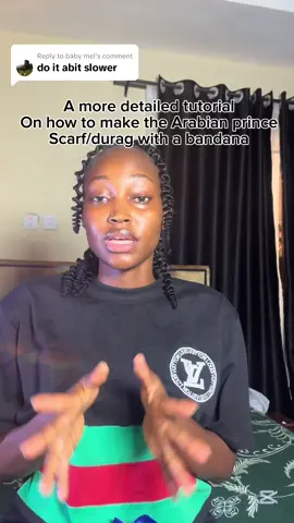 Replying to @baby mel Tutorial on how to tie the arabian prince scarf/durag using a bandana • #bandana #bandanas #bandanachallenge #DIY #styling #arabianprince #arabian #scarf #bandanahairstyle #bandanachallenge #stylish #bandanahair #scarftutorial #durag #durags 
