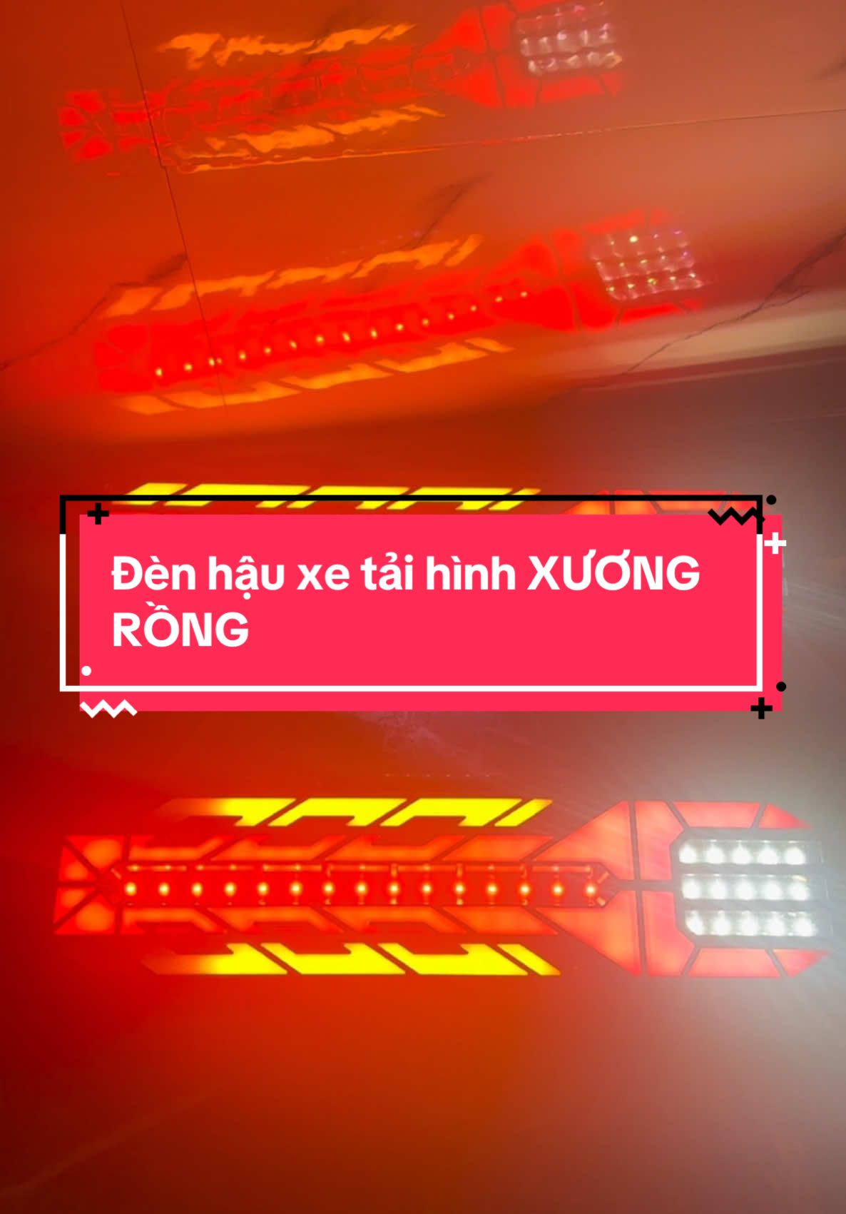Đèn hậu xe tải hình XƯƠNG RỒng có điện 12v và 24v xe tải lớn nhỏ đều dùng được#k2dochoixe #dochoixetai #ledhauxetai #ledhauxuongca #ledhauxetaisieusang 