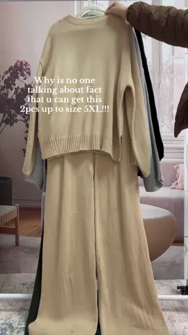 Best time to order this outfit now!!!🥰#plussize#2pcs #sweater #roundneck #longsleeve #knitwear #dealdrops #spotlight #tiktokmademebuyit 
