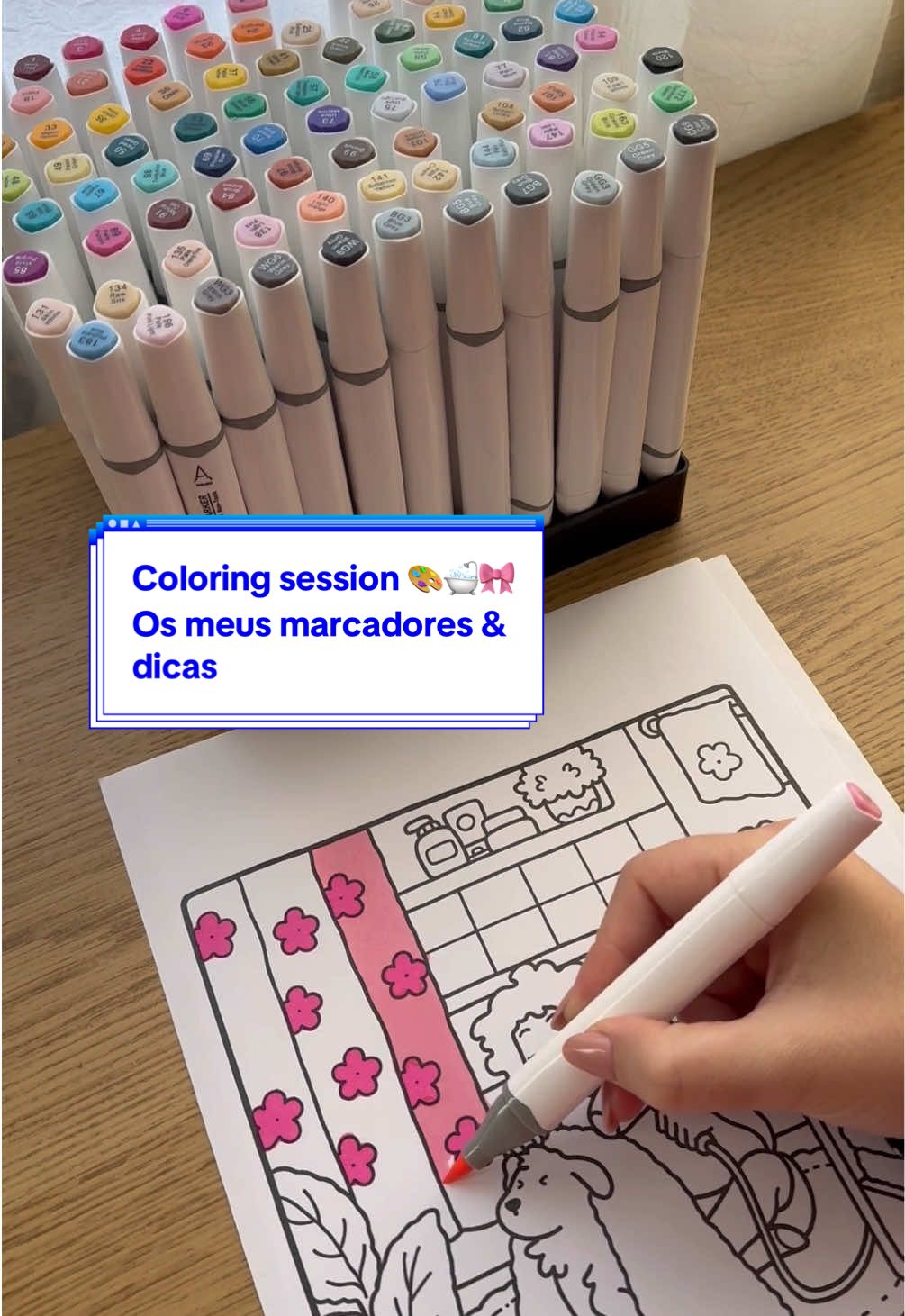 A responder a @Anália Camilo  Nesta coloring session, conto-vos um pouco mais sobre estes marcadores enquanto pinto este desenho amoroso! 🥹🎀 #coloring #coloringsession #hobby #color #pintar #colorir #coloringbook #coloringtutorial #markers #art #coloringmarkers #hohuhumarker #satisfying #pink #cocowyocoloringbook #dicas #fy #foryou #fyp #foryoupage 