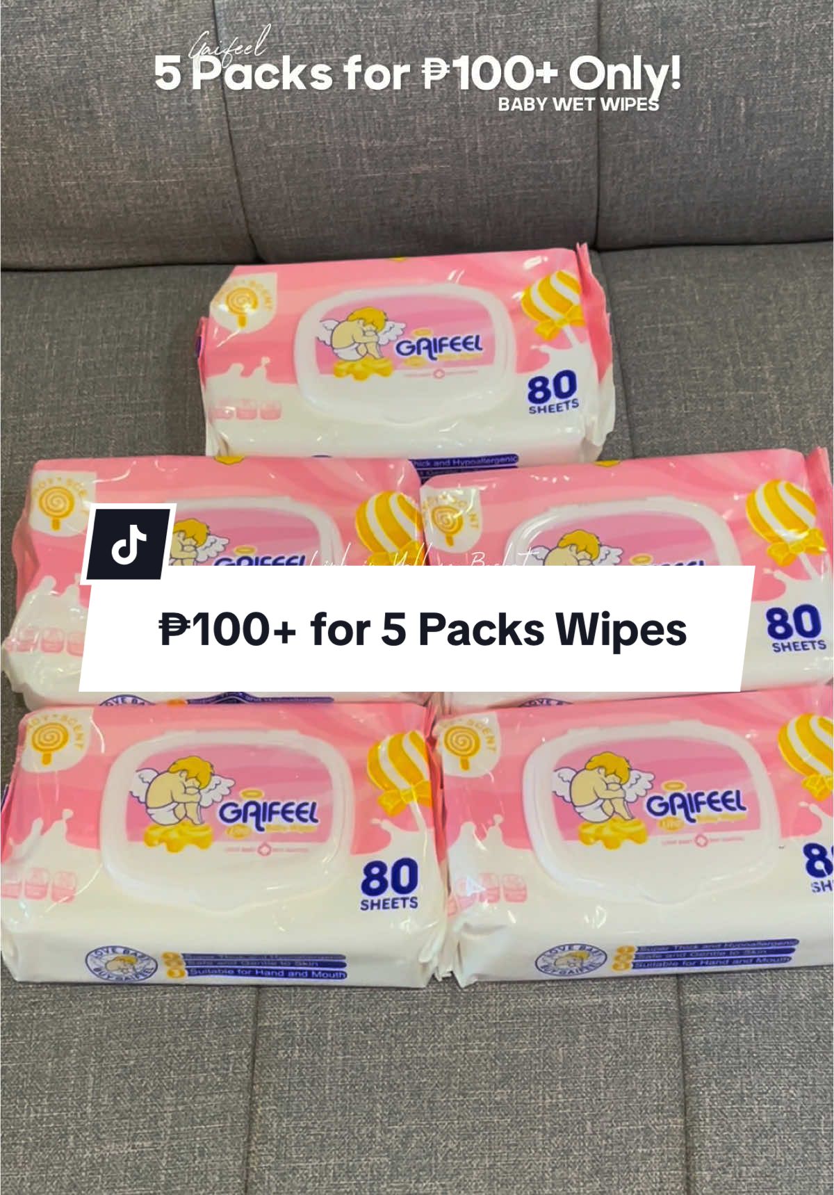 ₱100+ Only for 5 Packs Baby Wet Wipes 🧸✨ #wetwipes #babywetwipes #wipes #gaifeel #gaifeelbabywipes #babyessentials #babiesoftiktok #MomsofTikTok #babyrecos #fyp #fypシ゚ #fypage #foryou #foryoupage #trending #viral 