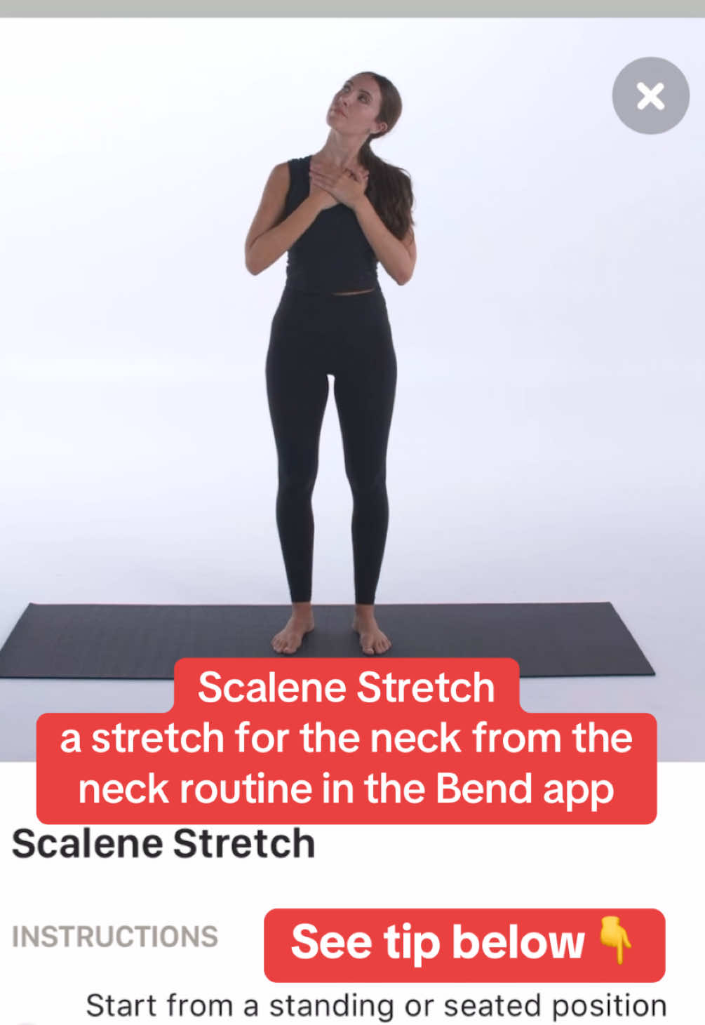 a SEATED or STANDING neck stretch from the neck routine in the Bend app.  #stretching #neck #chest #shoulders #stretch #dailystretch #bend #first #feelbetter #after #stretchapp 