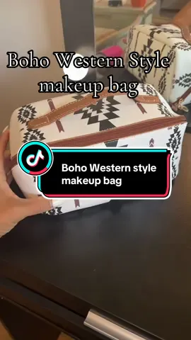 Boho Western Style makeup bag! #makeupbag #makeupcase #yearendsale #blackfridaydeals #giftideas #tiktokshopholidayhaul 