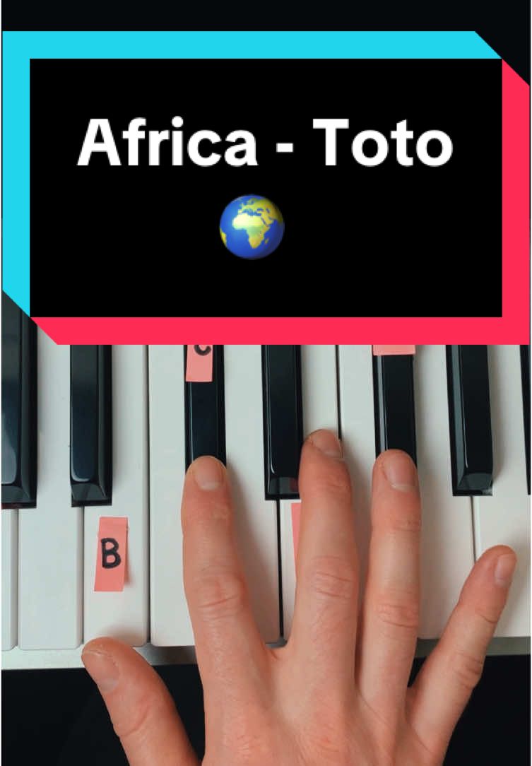 AFRICA by Toto Easy Piano Tutorial 🌍🥹 #pianotok #africa #toto #pianotutorial 