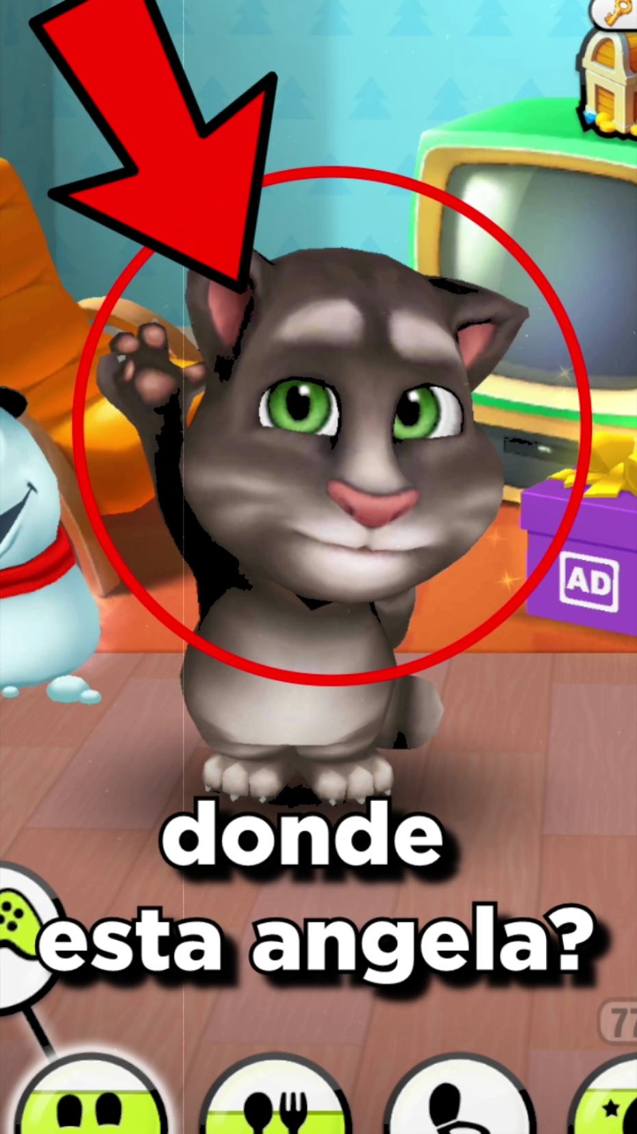 NUNCA LE PREGUNTES A TALKING TOM DONDE ESTA ANGELA 😨 #talkingtom #talkingangela #miedo