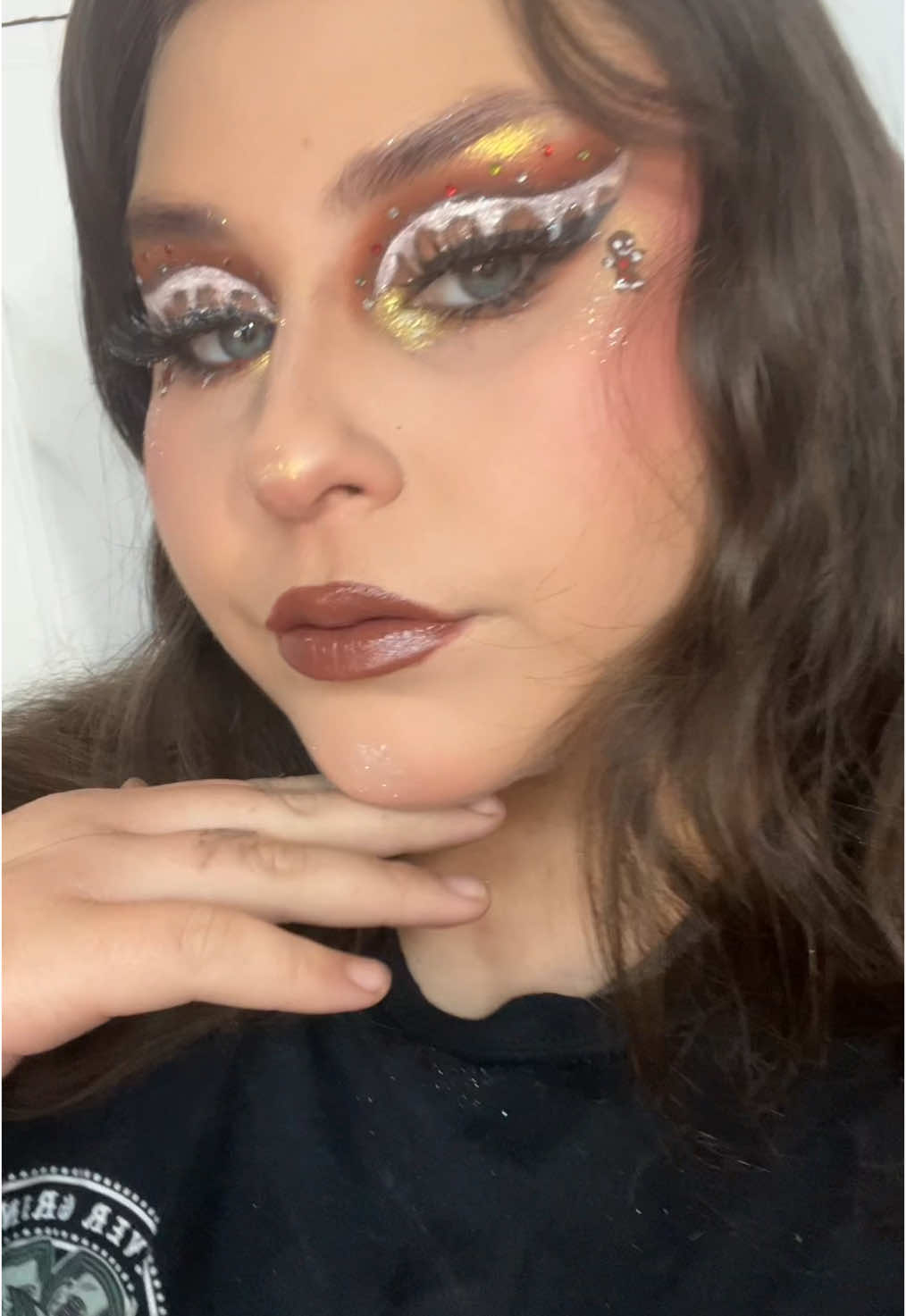 #gingerbreadmanmakeup #christmas #christmasparty #grwm 