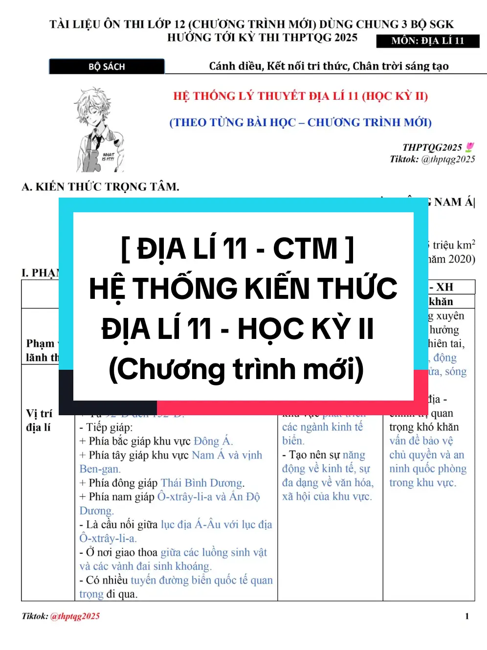 #dialy11 #chuongtrinhmoi #thptqg2025 #diali  #2k8quyettamdodaihoc  #canhdieu #kntt #ctst #fyp #dongluchoctap #study #xuhuong