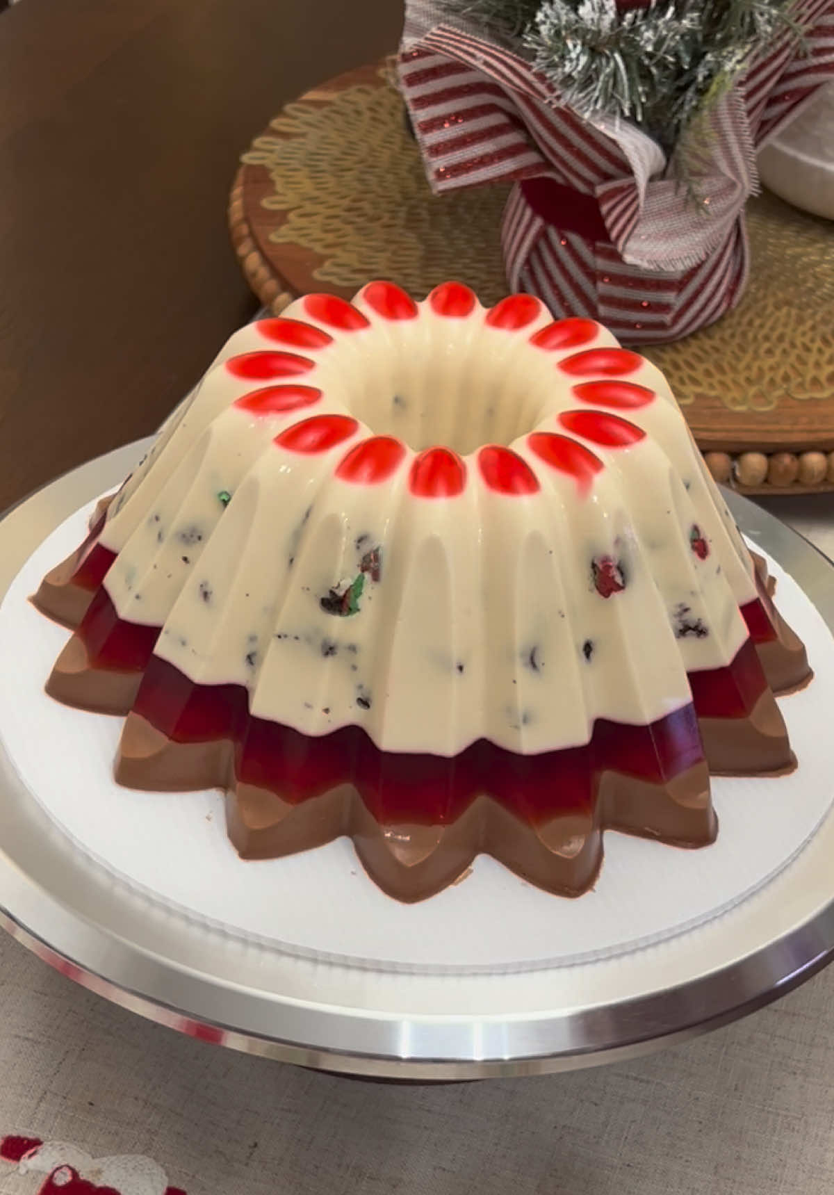 Gelatina de Oreo Navideña 🤩🎄#jellycious_tx #jellycious #katytx #postredenavidad #gelatinasartisticas #gelatinadeoreo #jellocake #chocolate 