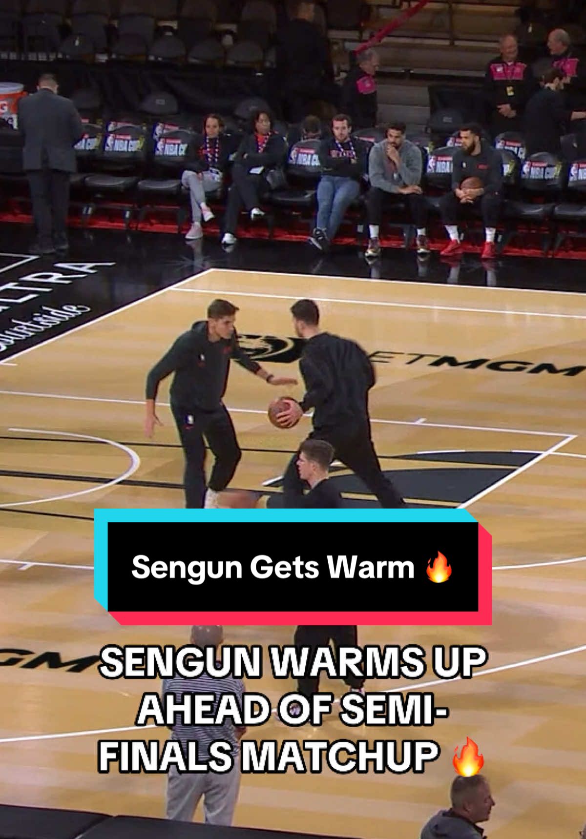 Sengun getting warm 🔥🔥 @houstonrockets @BetMGM #EmiratesNBACup #NBA #Basketball #Rockets