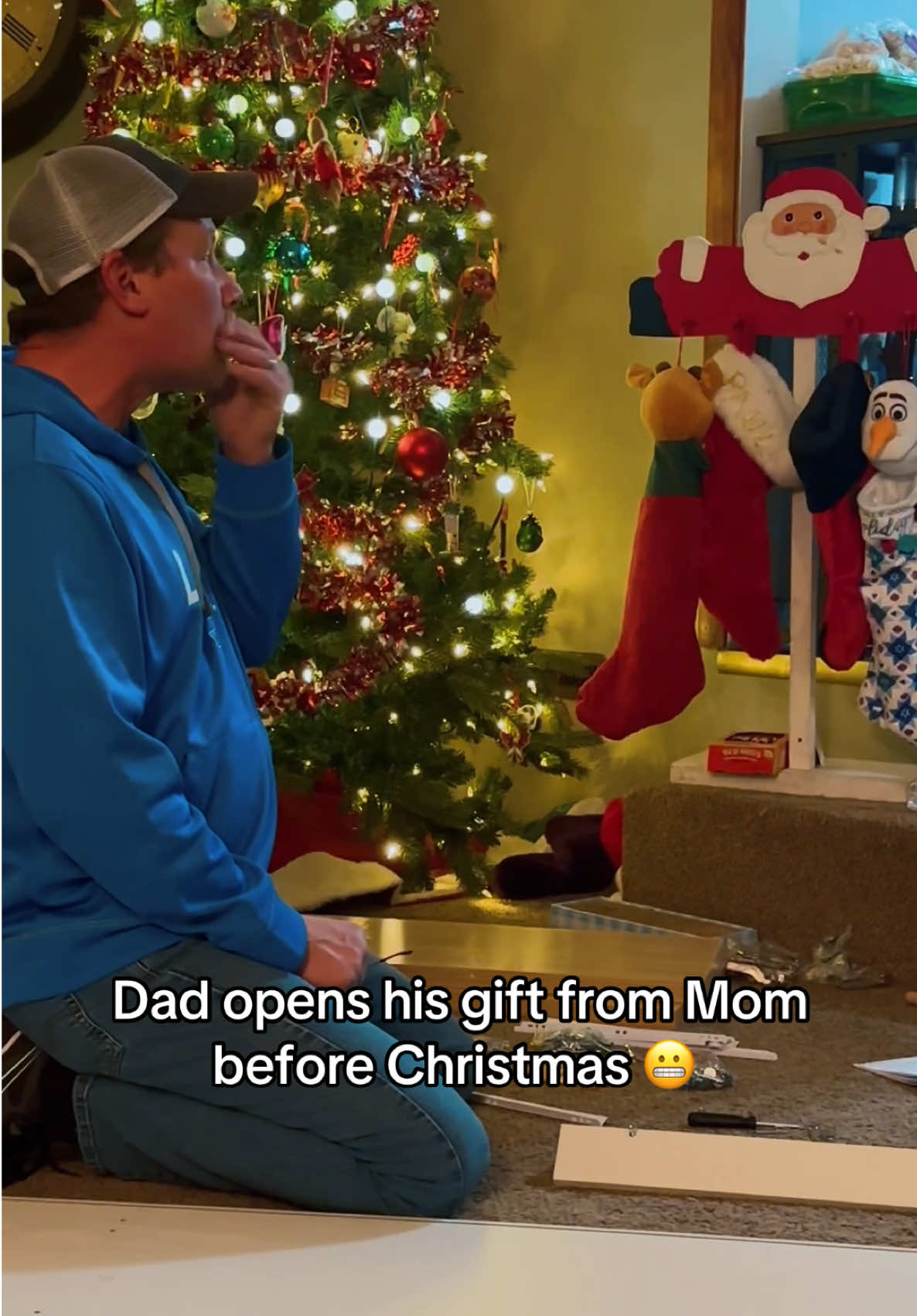 Dad opens his gift from Mom before Christmas. #dad #christmas #reaction #husbandwife #family #drama #relatable #comedy #funny #marriage #relationships #dadlife #dadsbelike #dadjokes #dadsoftiktok #foryou #fyp #trend #trending #this #original 