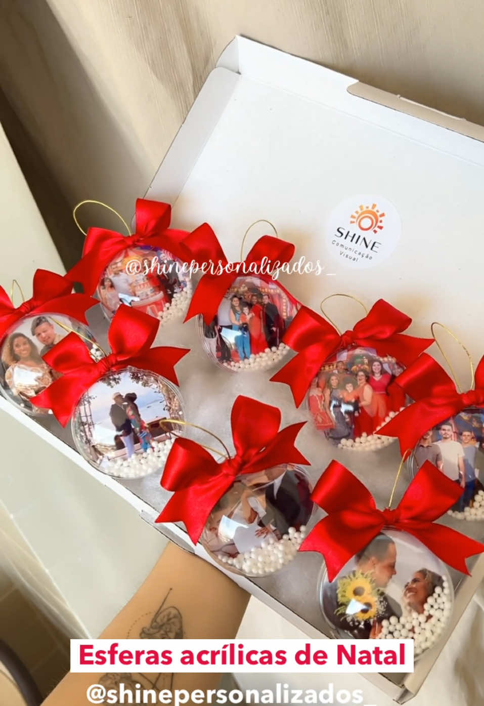 Bolas de natal personalizadas com foto! @shinepersonalizados_ 