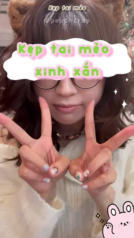 Kẹp Tóc Tai Mèo Nhồi Bông 🌷✨🌿🎀🌱 #peachcrap 