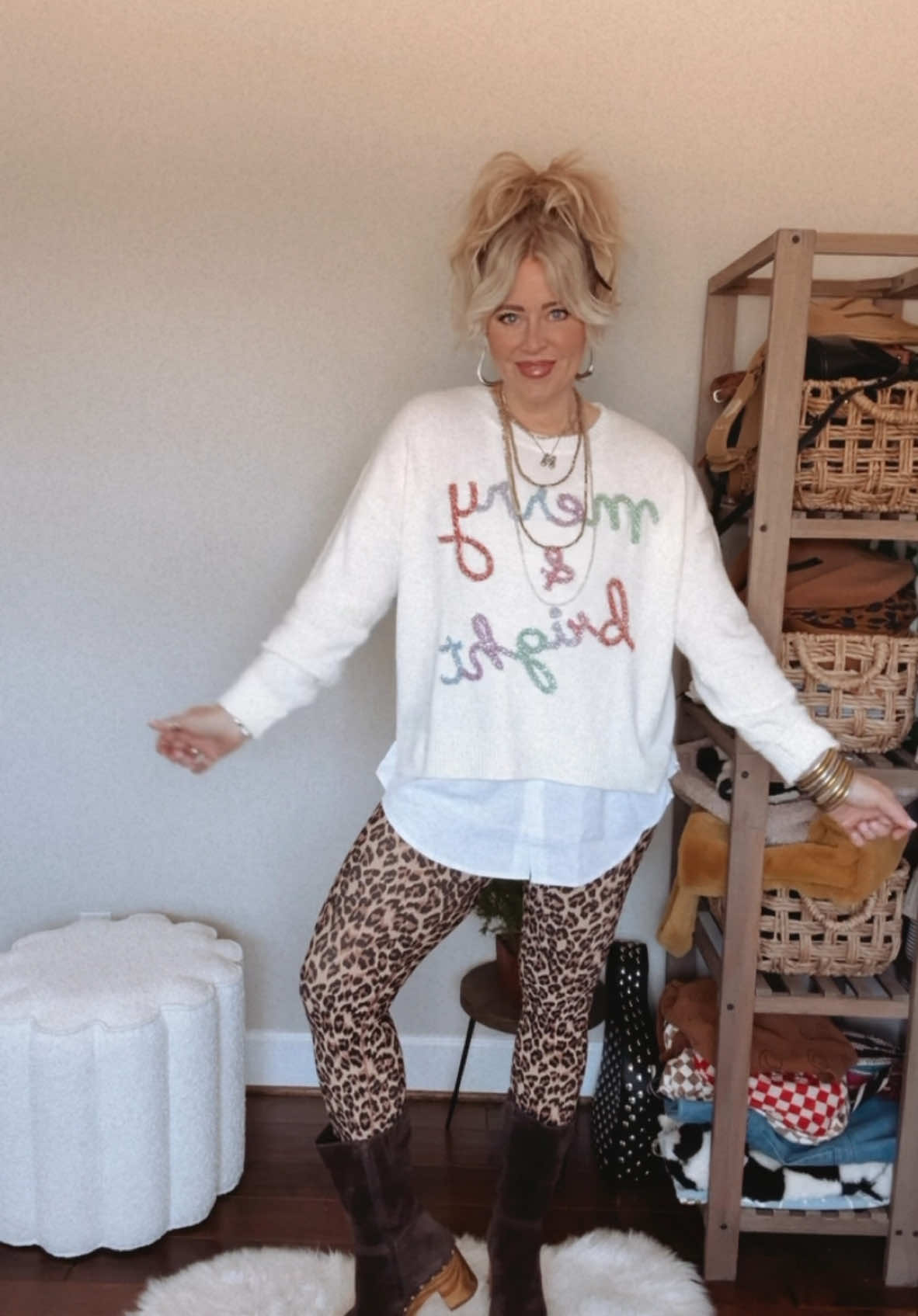 Let’s style some leopard print for Christmas! Click link to shop at the top in my comments. @LTK #outfitideas #christmasoutfit #leopardprint #styleover40 #fyyyyyy 