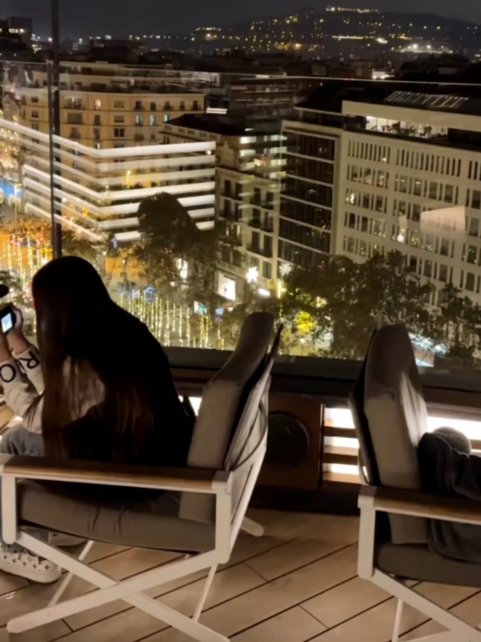 Barcelona Spain Night Outside Christmas Lights Barcelona Spain 