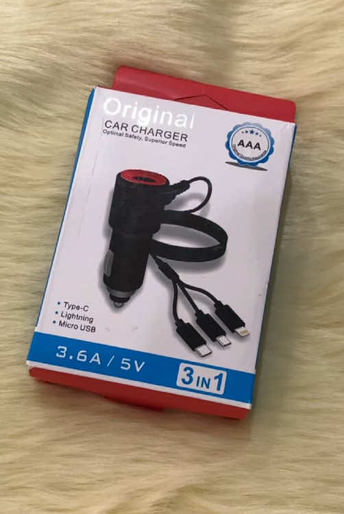 CAR CHARGER ADAPTOR WITH BUILT IN 3 IN 1 CABLE. TRY NOW! #caradaptor #caraccessories #carcharger  #TikTokShop 