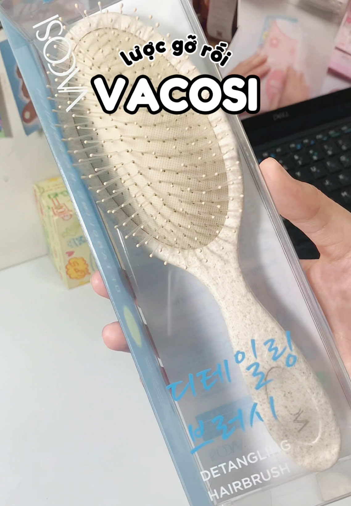 lược gỡ rối Vacosi cho mấy bà nè, màu trắng xinh xỉu lunn #vacosi #lược #lượcgỡrối #review #xuhuong 