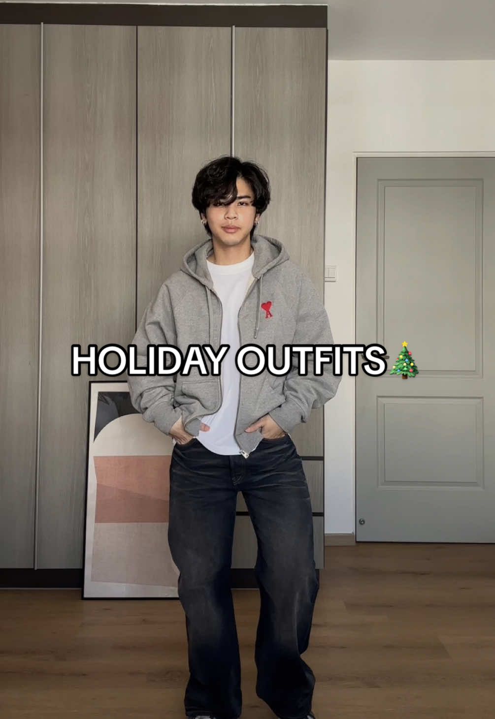 Holiday Outfits (Part 2) 🎄 . Top and Jacket @Ami Paris  Jeans @acnestudiosofficial  . #fashion #styletips #style #mensfashion #mensoutfit 